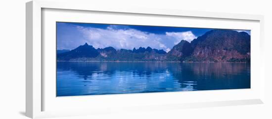 Reflection of Mountain on Water, Chiaw Lan Lake, Kao Sok National Park, Surat Thani Province-null-Framed Photographic Print
