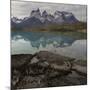 Reflection of Mountain Peak in a Lake, Torres Del Paine, Lake Pehoe-null-Mounted Art Print