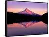 Reflection of mountain range in a lake, Mt Hood, Lost Lake, Mt Hood National Forest, Oregon, USA-null-Framed Stretched Canvas