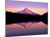 Reflection of mountain range in a lake, Mt Hood, Lost Lake, Mt Hood National Forest, Oregon, USA-null-Mounted Photographic Print