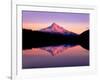 Reflection of mountain range in a lake, Mt Hood, Lost Lake, Mt Hood National Forest, Oregon, USA-null-Framed Photographic Print