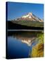 Reflection of mountain range in a lake, Mt Hood, Trillium Lake, Mt Hood National Forest, Clackam...-null-Stretched Canvas