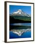 Reflection of mountain range in a lake, Mt Hood, Trillium Lake, Mt Hood National Forest, Oregon...-null-Framed Photographic Print