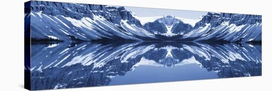 Reflection of Mountains in a Lake, Bow Lake, Banff National Park, Alberta, Canada-null-Stretched Canvas