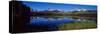 Reflection of Mountains in a Lake, Little Redfish Lake, Sawtooth National Recreation Area, Idaho...-null-Stretched Canvas