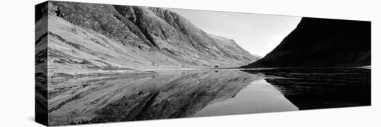 Reflection of Mountains in a Lake, Loch Achtriochtan, Glencoe, Highlands Region, Scotland-null-Stretched Canvas