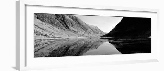 Reflection of Mountains in a Lake, Loch Achtriochtan, Glencoe, Highlands Region, Scotland-null-Framed Photographic Print