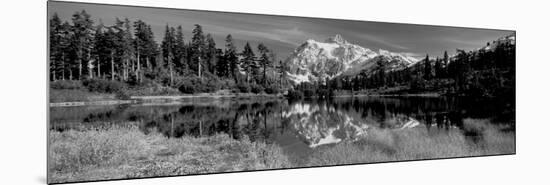 Reflection of Mountains in a Lake, Mt Shuksan, Picture Lake, North Cascades National Park-null-Mounted Photographic Print