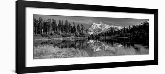 Reflection of Mountains in a Lake, Mt Shuksan, Picture Lake, North Cascades National Park-null-Framed Photographic Print