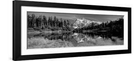 Reflection of Mountains in a Lake, Mt Shuksan, Picture Lake, North Cascades National Park-null-Framed Photographic Print