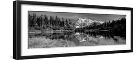 Reflection of Mountains in a Lake, Mt Shuksan, Picture Lake, North Cascades National Park-null-Framed Photographic Print