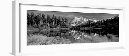 Reflection of Mountains in a Lake, Mt Shuksan, Picture Lake, North Cascades National Park-null-Framed Photographic Print