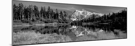 Reflection of Mountains in a Lake, Mt Shuksan, Picture Lake, North Cascades National Park-null-Mounted Photographic Print