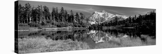 Reflection of Mountains in a Lake, Mt Shuksan, Picture Lake, North Cascades National Park-null-Stretched Canvas