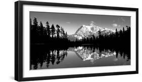 Reflection of Mountains in a Lake, Mt Shuksan, Picture Lake, North Cascades National Park-null-Framed Photographic Print