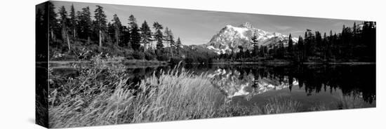 Reflection of Mountains in a Lake, Mt Shuksan, Picture Lake, North Cascades National Park-null-Stretched Canvas