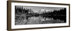 Reflection of Mountains in a Lake, Mt Shuksan, Picture Lake, North Cascades National Park-null-Framed Photographic Print