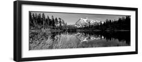 Reflection of Mountains in a Lake, Mt Shuksan, Picture Lake, North Cascades National Park-null-Framed Photographic Print