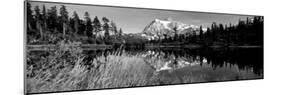 Reflection of Mountains in a Lake, Mt Shuksan, Picture Lake, North Cascades National Park-null-Mounted Photographic Print