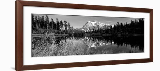 Reflection of Mountains in a Lake, Mt Shuksan, Picture Lake, North Cascades National Park-null-Framed Photographic Print