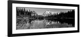 Reflection of Mountains in a Lake, Mt Shuksan, Picture Lake, North Cascades National Park-null-Framed Photographic Print