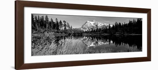 Reflection of Mountains in a Lake, Mt Shuksan, Picture Lake, North Cascades National Park-null-Framed Photographic Print