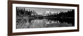 Reflection of Mountains in a Lake, Mt Shuksan, Picture Lake, North Cascades National Park-null-Framed Photographic Print