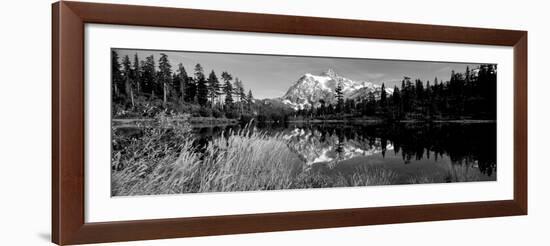 Reflection of Mountains in a Lake, Mt Shuksan, Picture Lake, North Cascades National Park-null-Framed Photographic Print