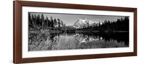 Reflection of Mountains in a Lake, Mt Shuksan, Picture Lake, North Cascades National Park-null-Framed Photographic Print