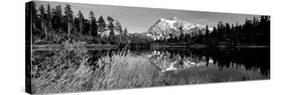 Reflection of Mountains in a Lake, Mt Shuksan, Picture Lake, North Cascades National Park-null-Stretched Canvas