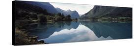 Reflection of Mountains in a Lake, Oldevatnet, Sogn Og Fjordane, Norway-null-Stretched Canvas