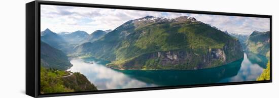 Reflection of Mountains in Fjord, Geirangerfjord, Sunnmore, Norway-null-Framed Stretched Canvas