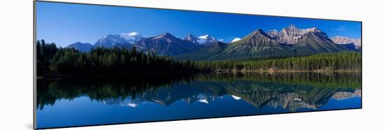 Reflection of Mountains in Herbert Lake, Banff National Park, Alberta, Canada-null-Mounted Photographic Print