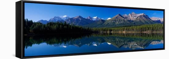 Reflection of Mountains in Herbert Lake, Banff National Park, Alberta, Canada-null-Framed Stretched Canvas