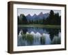 Reflection of Mountains in River, Schwabacher's Landing, Grand Teton National Park, Wyoming, USA-Scott T^ Smith-Framed Photographic Print