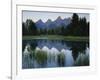 Reflection of Mountains in River, Schwabacher's Landing, Grand Teton National Park, Wyoming, USA-Scott T^ Smith-Framed Photographic Print