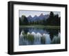 Reflection of Mountains in River, Schwabacher's Landing, Grand Teton National Park, Wyoming, USA-Scott T^ Smith-Framed Photographic Print