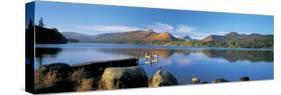 Reflection of Mountains in Water, Derwent Water, Lake District, England-null-Stretched Canvas