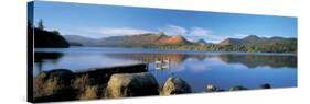 Reflection of Mountains in Water, Derwent Water, Lake District, England-null-Stretched Canvas