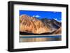 Reflection of Mountains on Pangong Tso (Lake) with Blue Sky in Background. it is Huge Lake in Ladak-Rudra Narayan Mitra-Framed Photographic Print