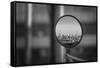 Reflection of NYC Skyline in Mirror-null-Framed Stretched Canvas
