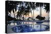 Reflection of Palm Trees in Swimming Pool at Sunrise-Peter Richardson-Stretched Canvas