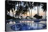 Reflection of Palm Trees in Swimming Pool at Sunrise-Peter Richardson-Stretched Canvas