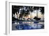 Reflection of Palm Trees in Swimming Pool at Sunrise-Peter Richardson-Framed Photographic Print