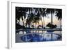 Reflection of Palm Trees in Swimming Pool at Sunrise-Peter Richardson-Framed Photographic Print