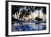 Reflection of Palm Trees in Swimming Pool at Sunrise-Peter Richardson-Framed Photographic Print