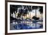 Reflection of Palm Trees in Swimming Pool at Sunrise-Peter Richardson-Framed Photographic Print