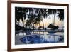 Reflection of Palm Trees in Swimming Pool at Sunrise-Peter Richardson-Framed Photographic Print