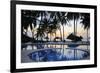 Reflection of Palm Trees in Swimming Pool at Sunrise-Peter Richardson-Framed Photographic Print