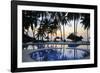 Reflection of Palm Trees in Swimming Pool at Sunrise-Peter Richardson-Framed Photographic Print